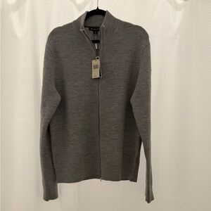 Michael Kors Men's Charcoal Zip-Up Sweater